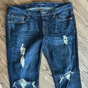 Vigoss Jeans The Thompson Tomboy Destroyed Low Rise Denim Women’s Size 32 EUC